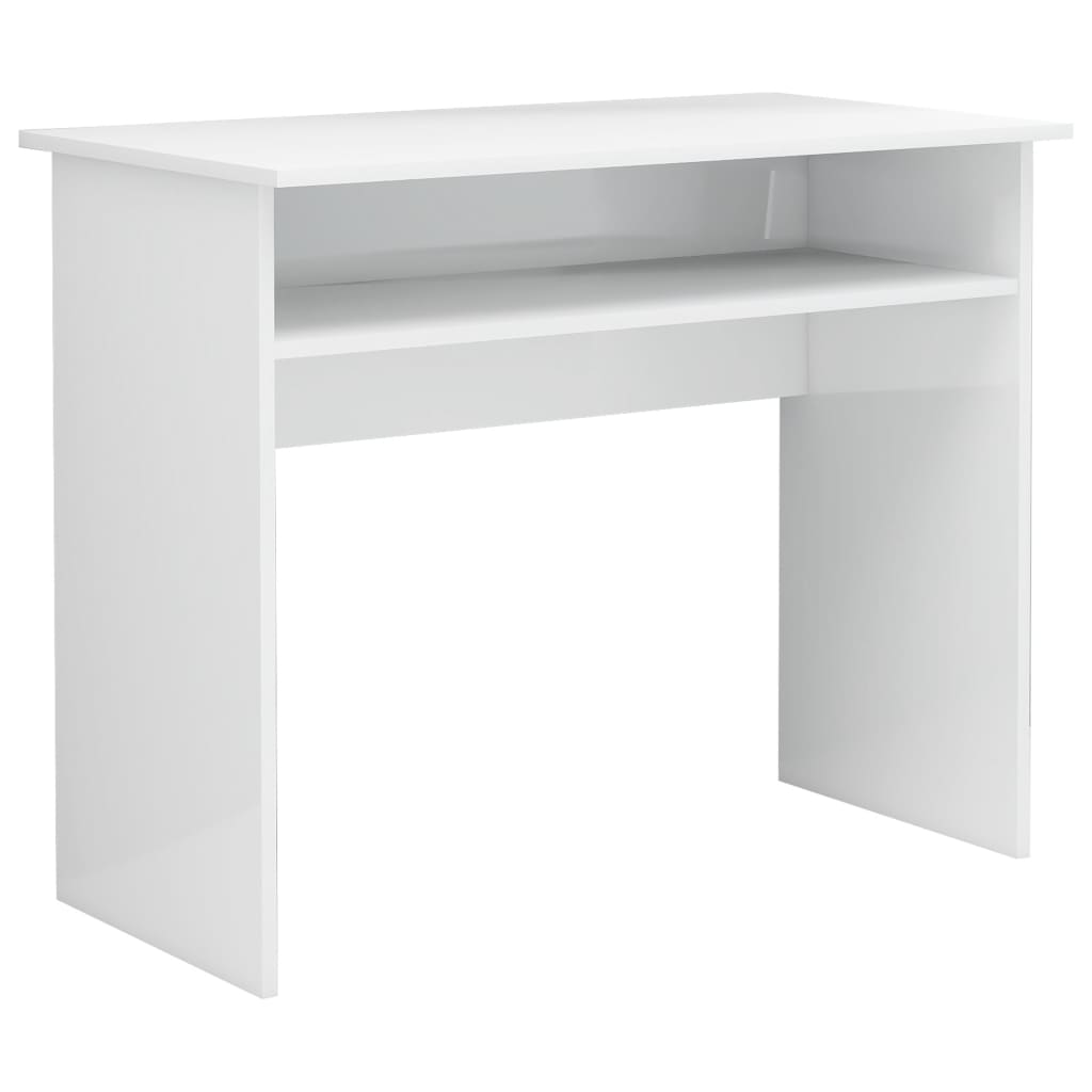 Desk High Gloss White 35.4" x 19.7" x 29.1" Engineered Wood