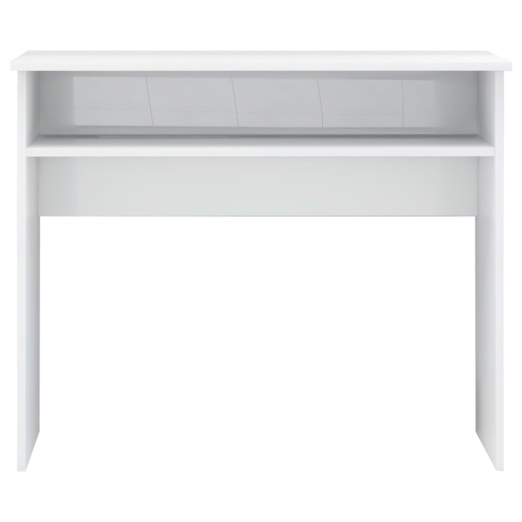 Desk High Gloss White 35.4" x 19.7" x 29.1" Engineered Wood