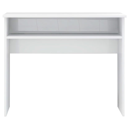 Desk High Gloss White 35.4" x 19.7" x 29.1" Engineered Wood