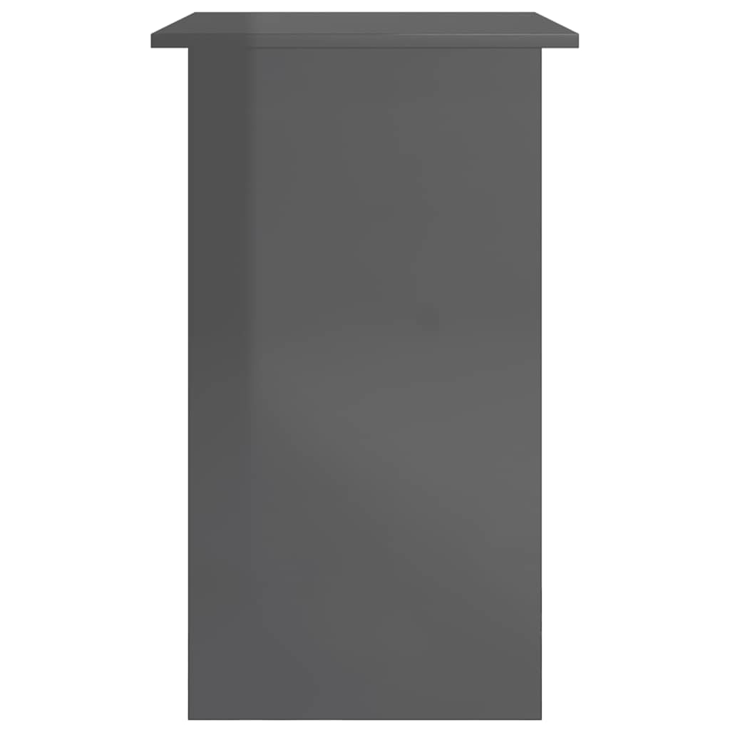 Desk High Gloss Gray 31.5" x 17.7" x 29.1" Engineered Wood