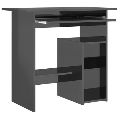 Desk High Gloss Gray 31.5" x 17.7" x 29.1" Engineered Wood