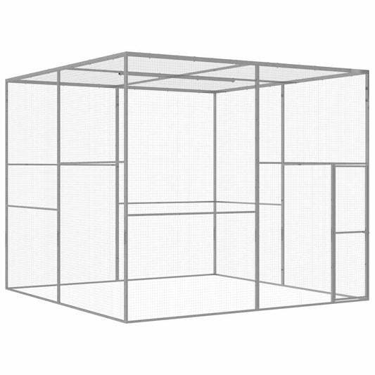 Cat Cage Silver Galvanized Steel Large Cage Rectangular