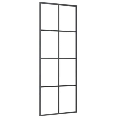 Sliding Door Aluminum and ESG Glass 29.9"x80.7" Black