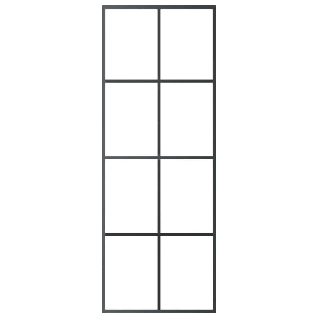 Sliding Door Aluminum and ESG Glass 29.9"x80.7" Black