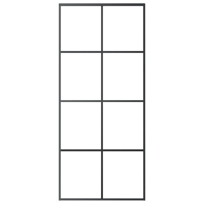 Sliding Door Aluminum and ESG Glass 35.4"x80.7" Black