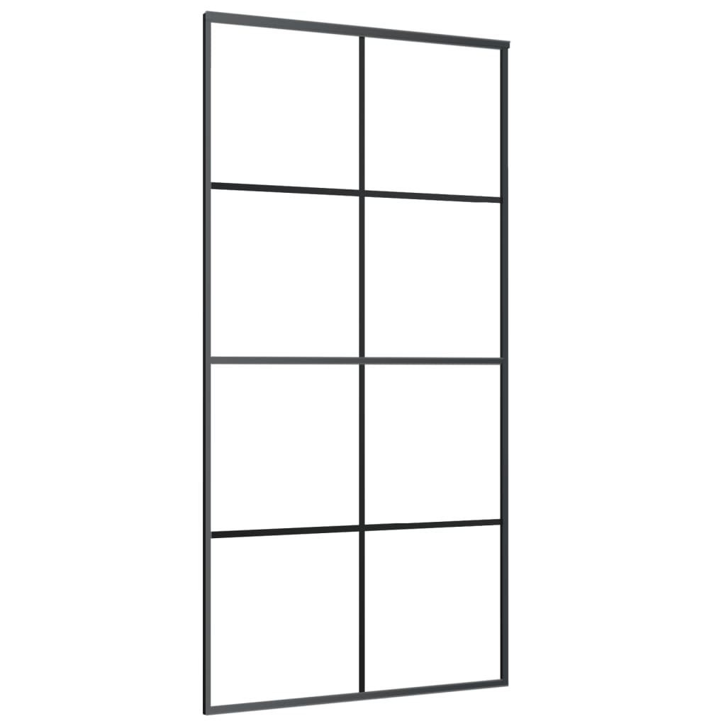 Sliding Door Aluminum and ESG Glass 40.4"x80.7" Black