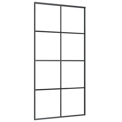 Sliding Door Aluminum and ESG Glass 40.4"x80.7" Black
