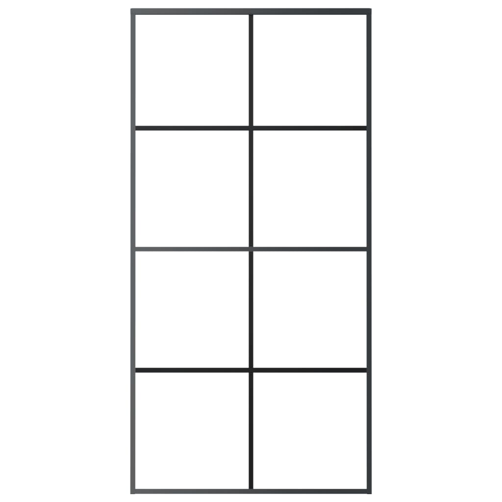 Sliding Door Aluminum and ESG Glass 40.4"x80.7" Black