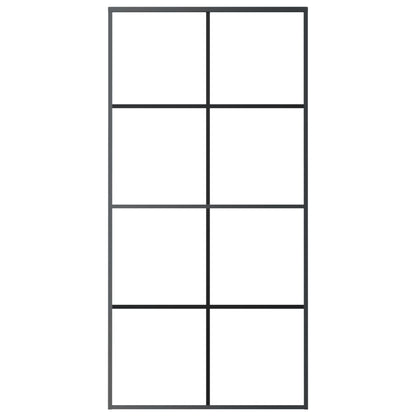 Sliding Door Aluminum and ESG Glass 40.4"x80.7" Black