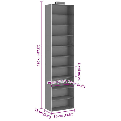Hanging Closet Organizers 2 pcs with 10 Shelves Fabric