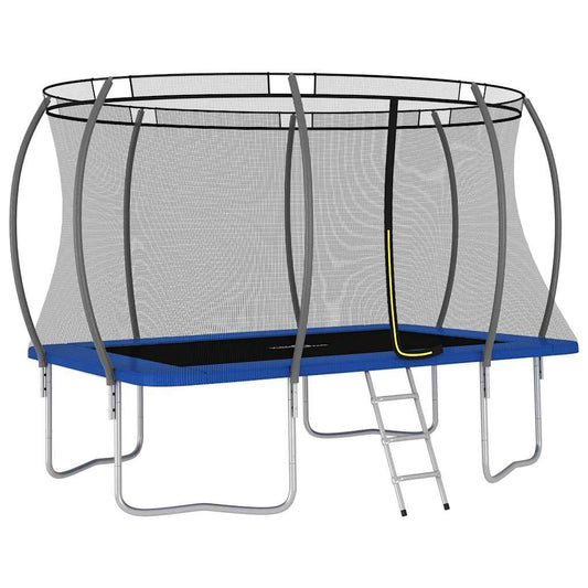 Trampoline Set Black, Grey, Blue Galvanized steel, PVC, PP, PE