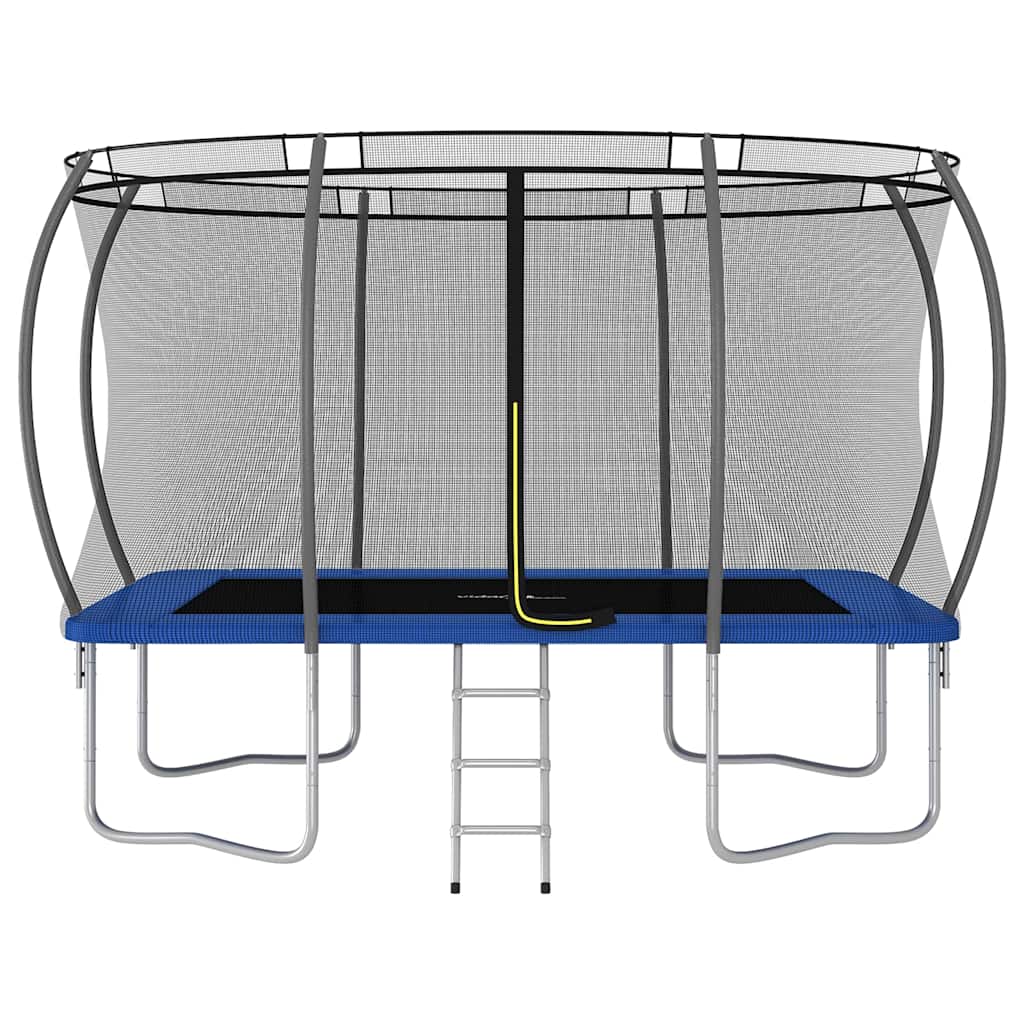Trampoline Set Black, Grey, Blue Galvanized steel, PVC, PP, PE