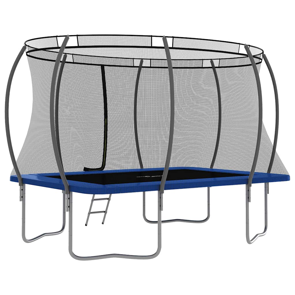 Trampoline Set Black, Grey, Blue Galvanized steel, PVC, PP, PE