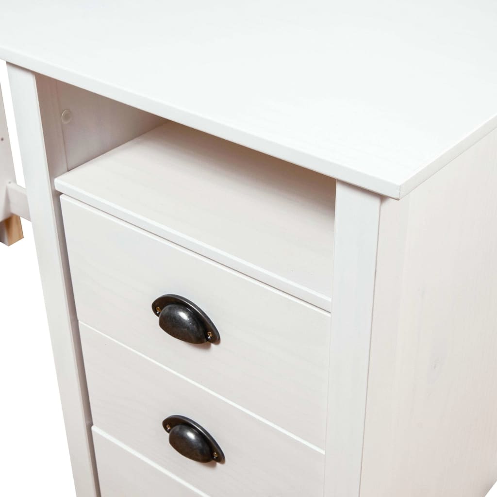 Desk "Hill" with 3 Drawers 47.2x19.7x29.1" Solid Pine Wood