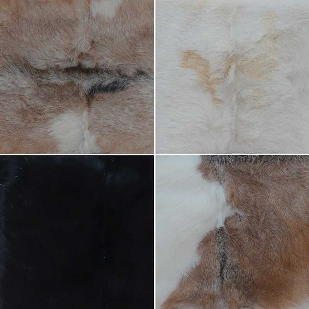 Folding Stool Brown Real goat leather, solid teak wood Medium