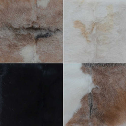 Folding Stool Brown Real goat leather, solid teak wood Medium