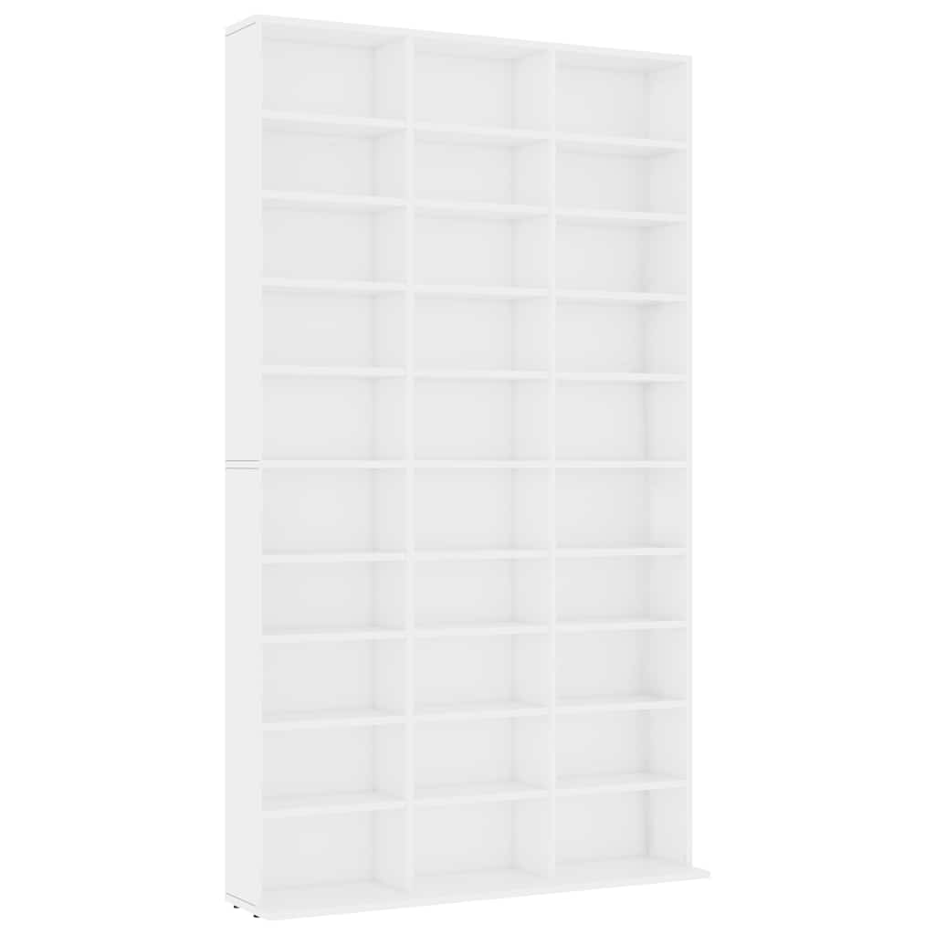 CD Cabinet White 40.2x6.3x69.9" Engineered Wood