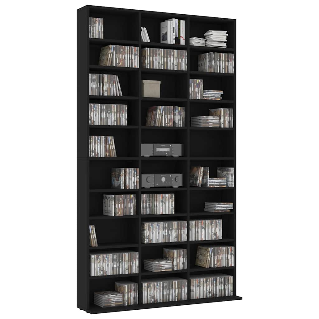 CD Cabinet Black 40.2x6.3x69.9" Engineered Wood