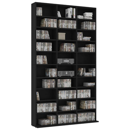 CD Cabinet Black 40.2x6.3x69.9" Engineered Wood