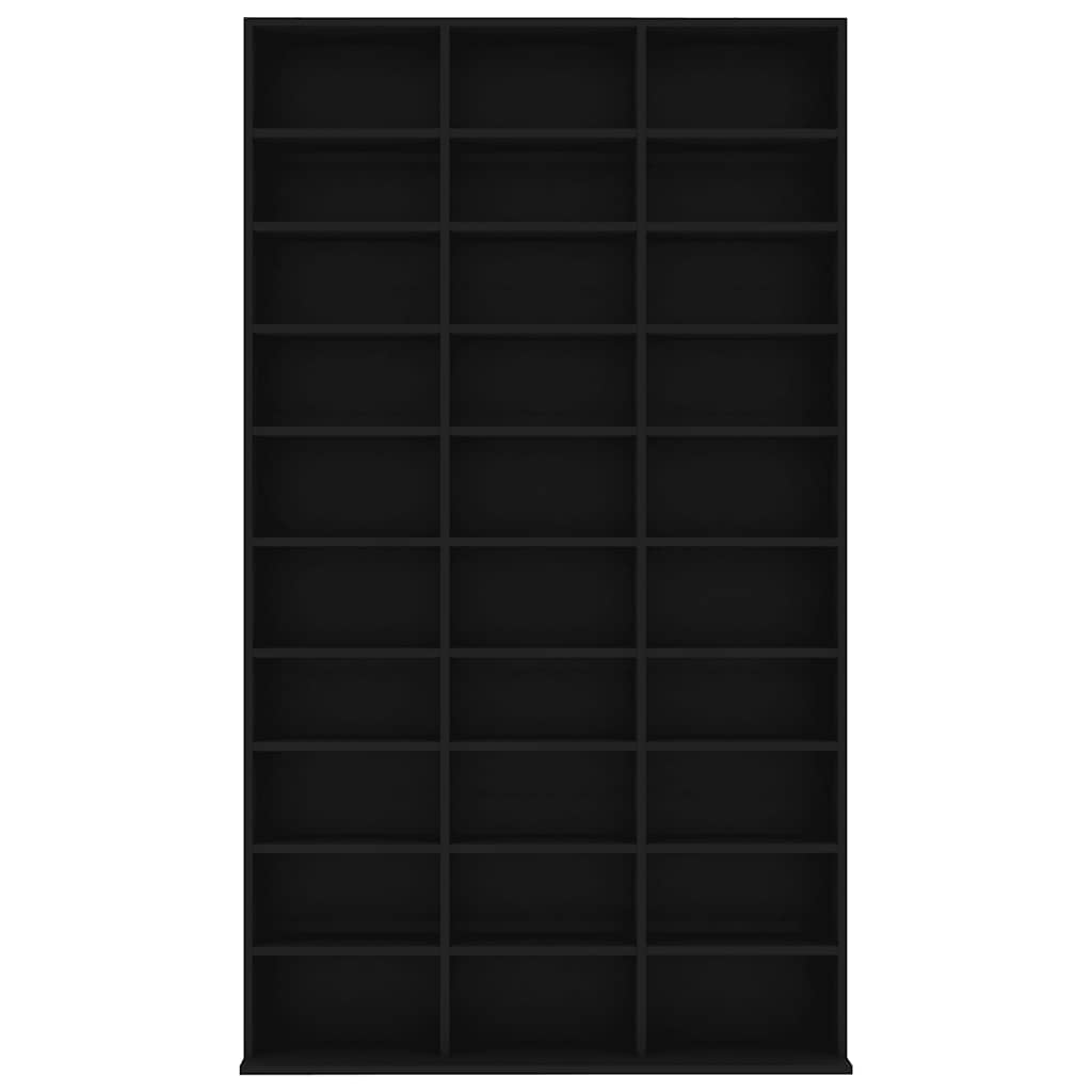 CD Cabinet Black 40.2x6.3x69.9" Engineered Wood