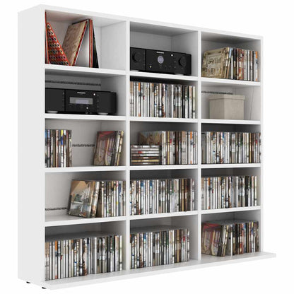 CD Cabinet White 39.4x9.1x35.2" Engineered Wood