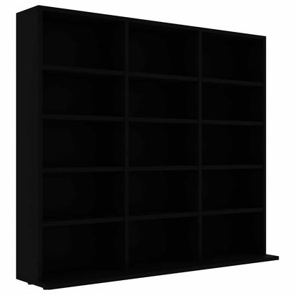 CD Cabinet Black 39.4x9.1x35.2" Engineered Wood
