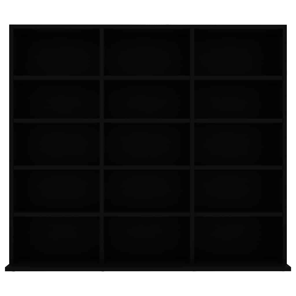 CD Cabinet Black 39.4x9.1x35.2" Engineered Wood