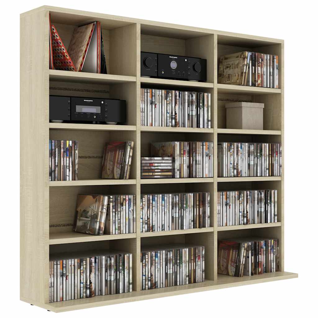 CD Cabinet Sonoma Oak 39.4x9.1x35.2" Engineered Wood