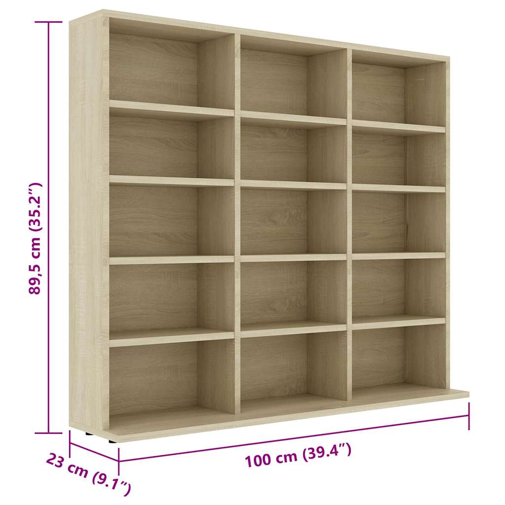 CD Cabinet Sonoma Oak 39.4x9.1x35.2" Engineered Wood
