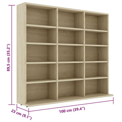 CD Cabinet Sonoma Oak 39.4x9.1x35.2" Engineered Wood