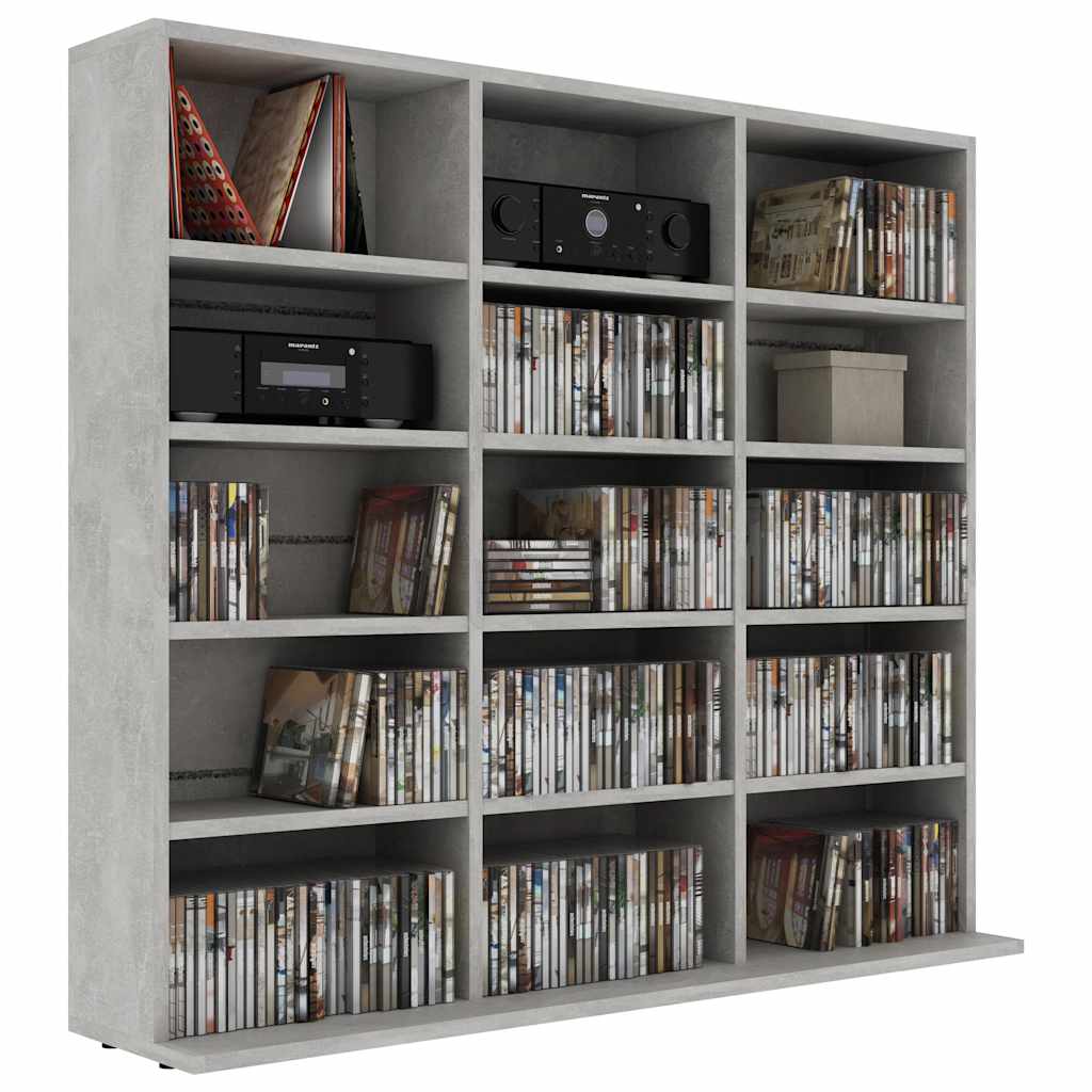CD Cabinet Concrete Grey 39.4x9.1x35.2" Engineered Wood