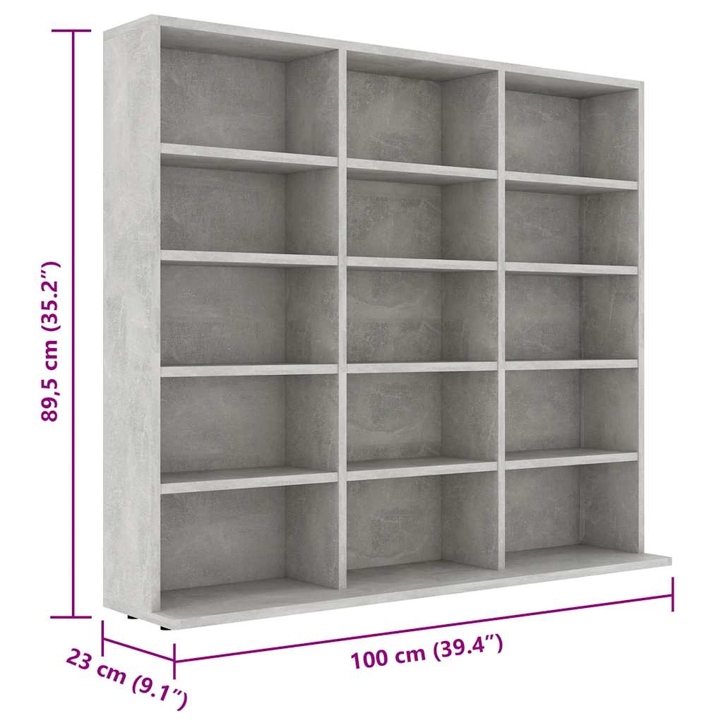 CD Cabinet Concrete Grey 39.4x9.1x35.2" Engineered Wood