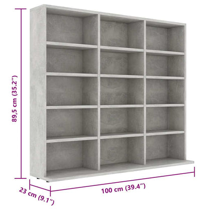 CD Cabinet Concrete Grey 39.4x9.1x35.2" Engineered Wood