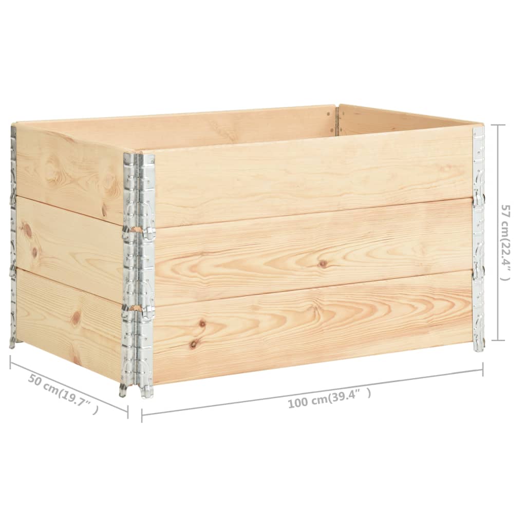 Pallet Collars 3 pcs 19.7"x39.4" Solid Pine Wood