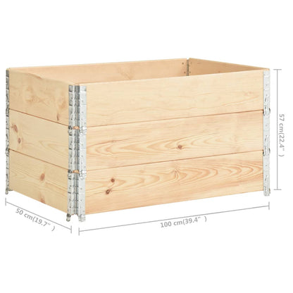 Pallet Collars 3 pcs 19.7"x39.4" Solid Pine Wood