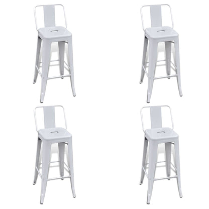 Bar Stools 4 pcs White Steel