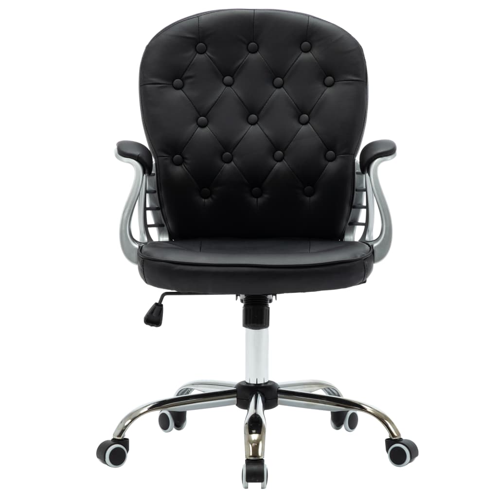 Office Chair Black Faux leather, Iron Standard Swivel