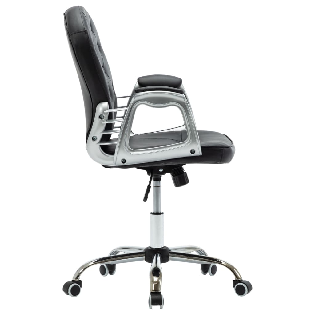 Office Chair Black Faux leather, Iron Standard Swivel