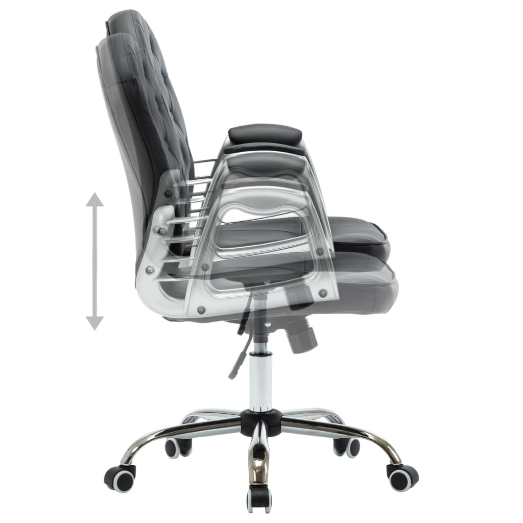 Office Chair Black Faux leather, Iron Standard Swivel