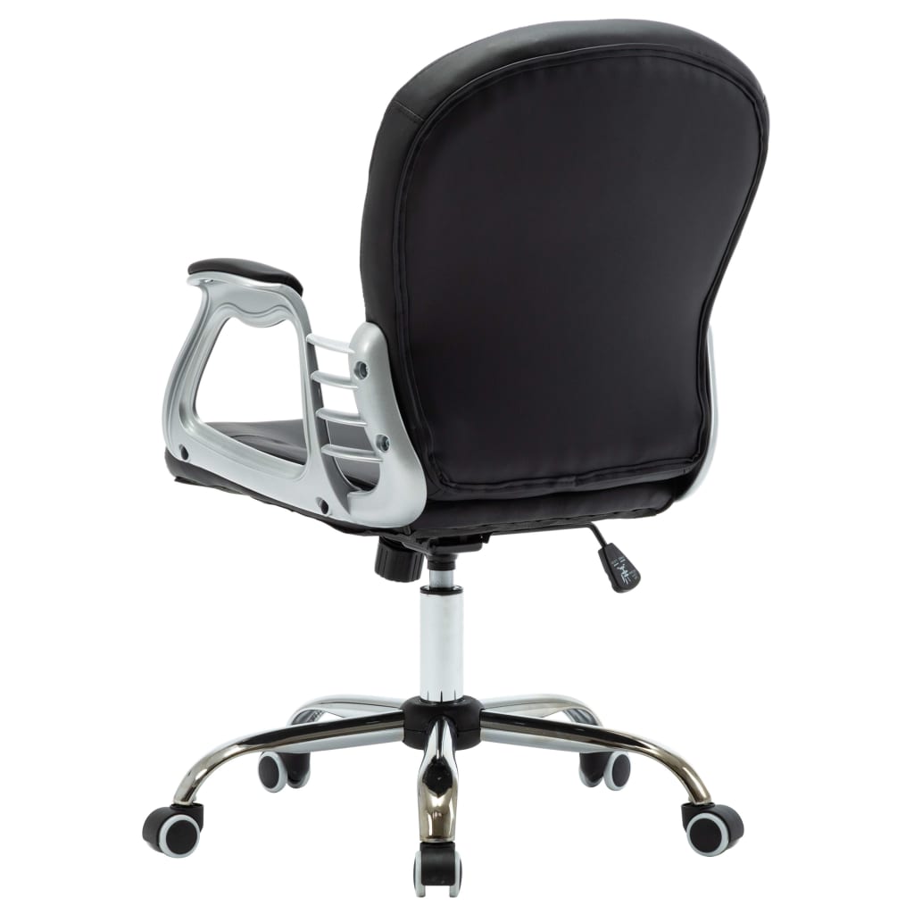 Office Chair Black Faux leather, Iron Standard Swivel