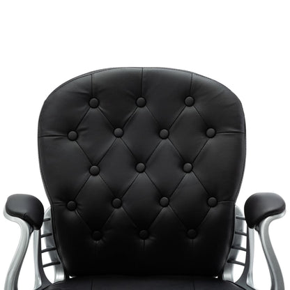 Office Chair Black Faux leather, Iron Standard Swivel
