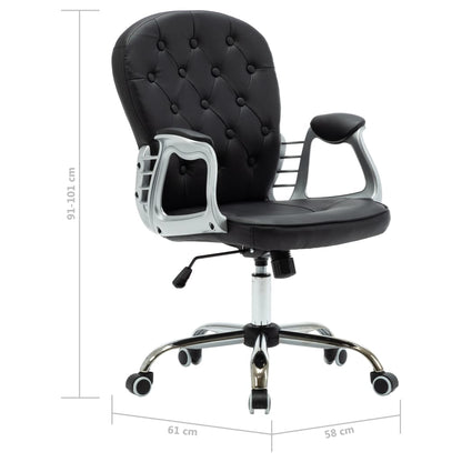 Office Chair Black Faux leather, Iron Standard Swivel