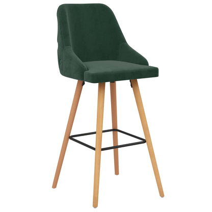 Bar Chair Set of 2 Dark Green