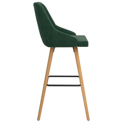 Bar Chair Set of 2 Dark Green