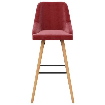 Bar Chair Set of 2 Wine Red
