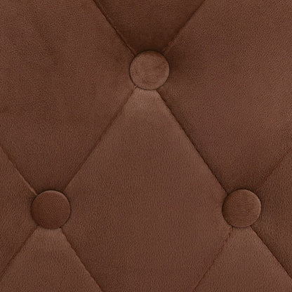 Bar Chair Set of 2 Brown Velvet (100% polyester), solid beech wood