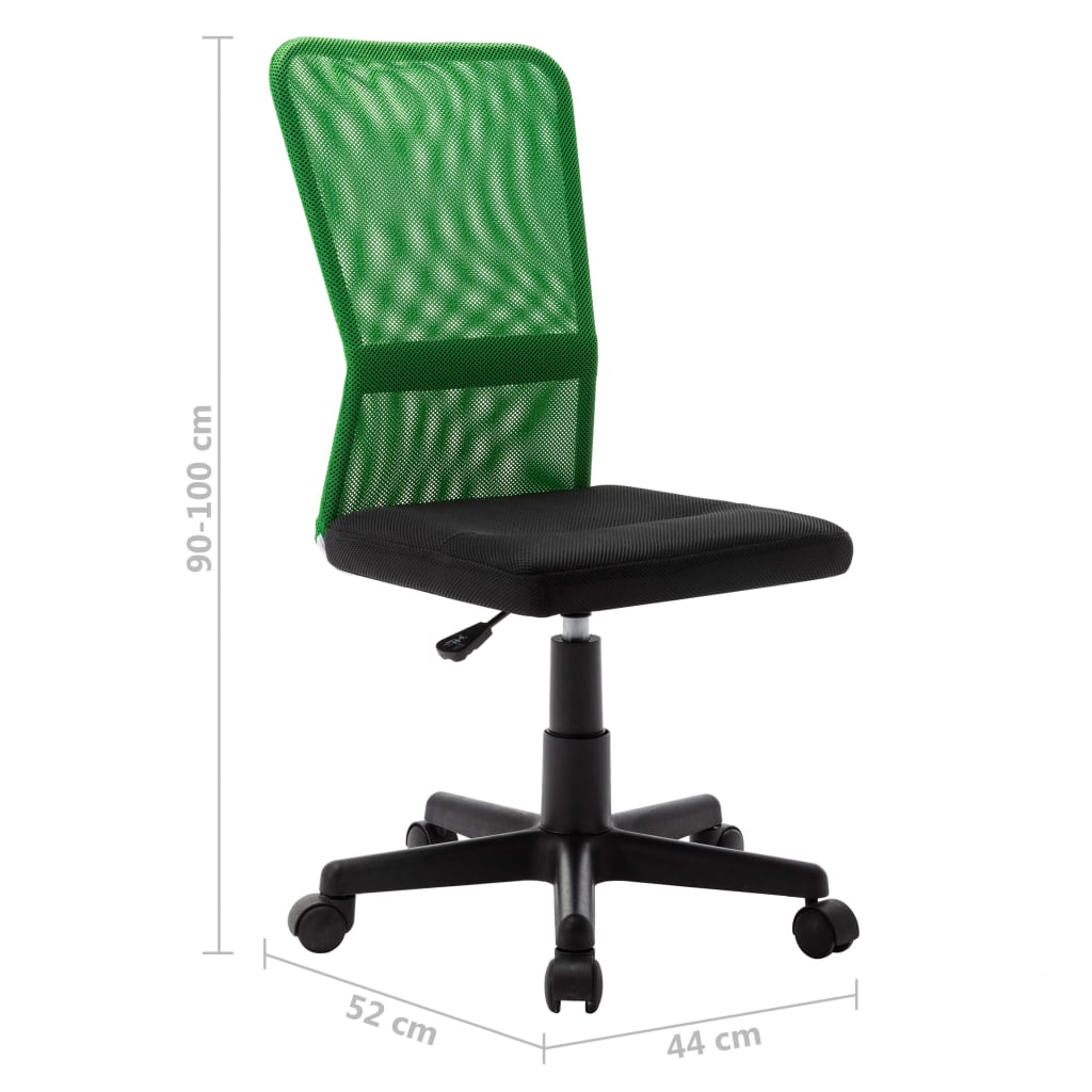 Office Chair Black and Green Mesh Fabric (100% polyester), Metal