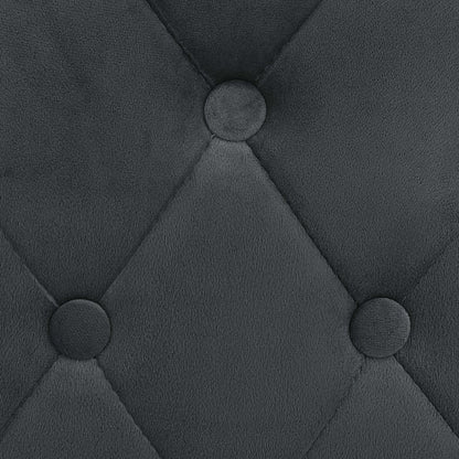 Bar Chair Set of 2 Dark Grey Velvet Standard Footrest