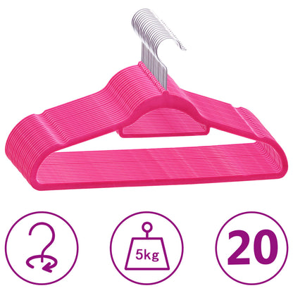 Hanger Set of 20 Pink ABC plastic, zinc alloy, velvet Standard