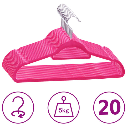 Hanger Set of 20 Pink ABC plastic, zinc alloy, velvet Standard